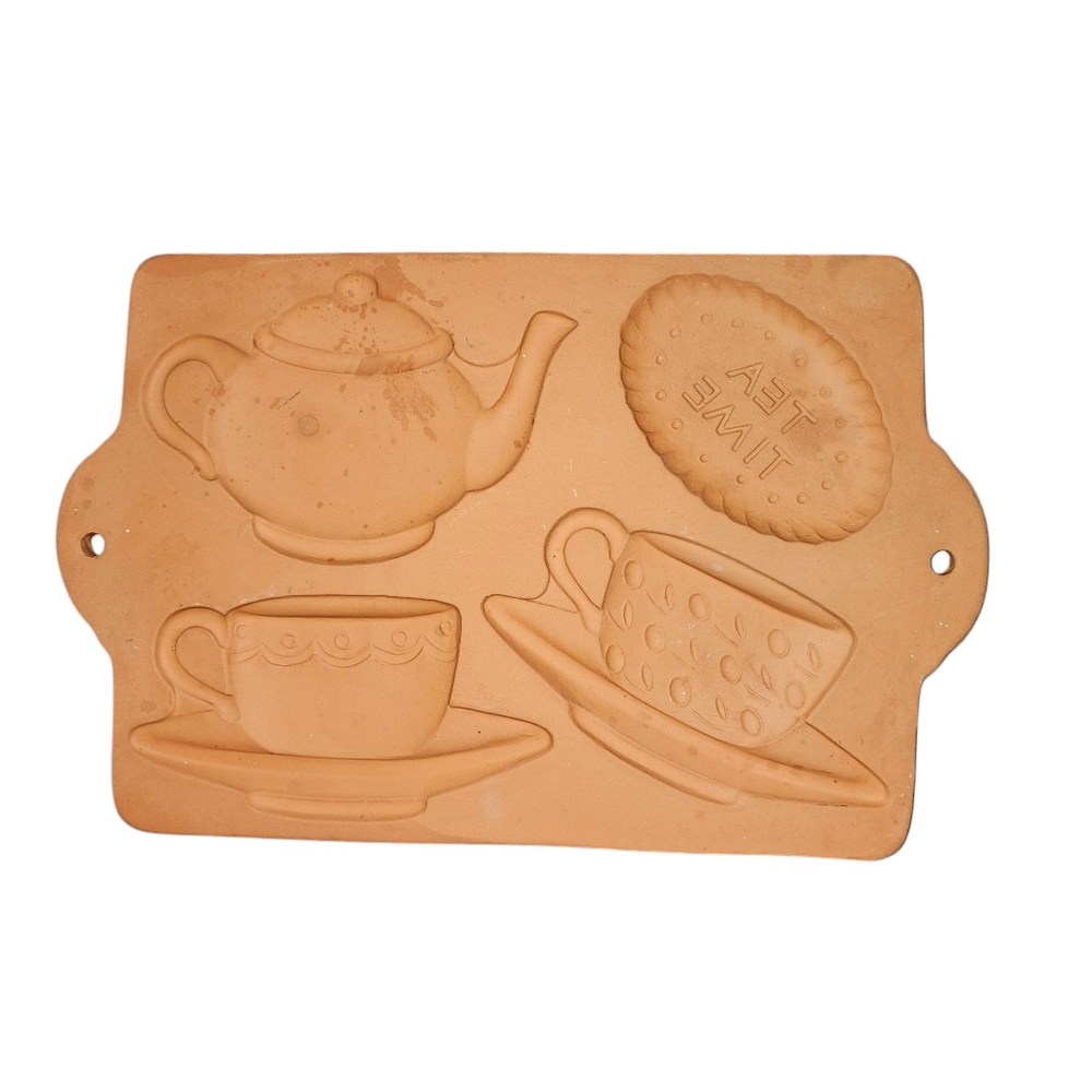 Terracotta Tea Time Mold 1995 Vtg